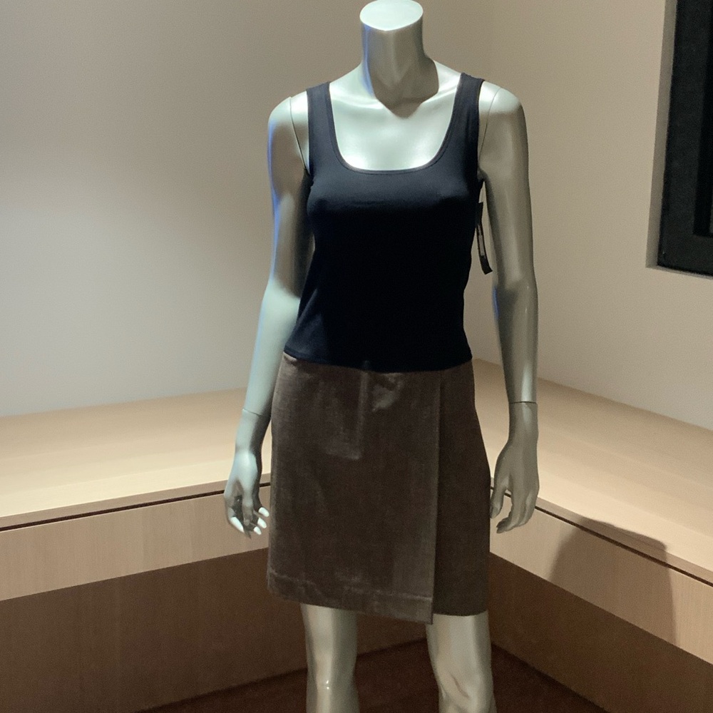 Theory Black and Brown Mini Skirt